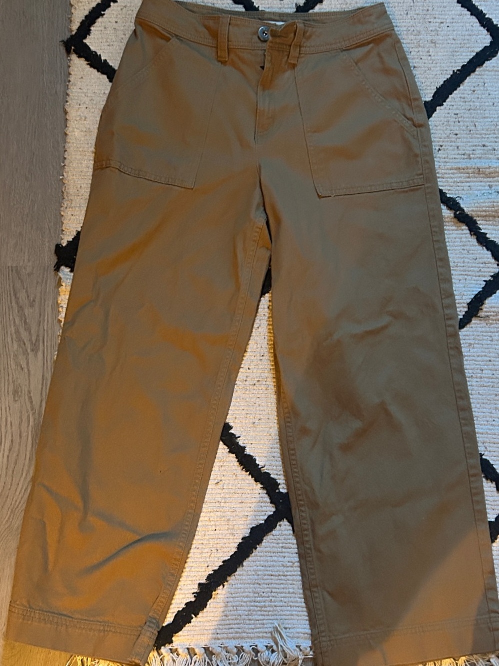 Vans Cropped Wide-Leg Utility Pants in Brown